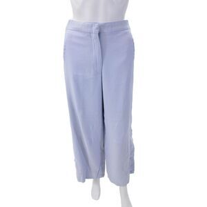 ACNE Studios Womens Button Sides High Rise Wide Leg Pants Ice Blue Size EUR 40